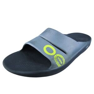 Oofos  Men Slide Sandals Gray Synthetic Slip On Size 12 Medium